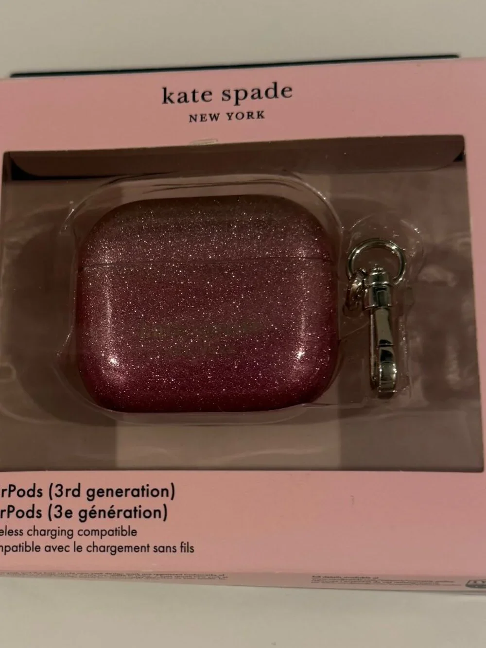 Brand New kate spade Air Pod Case Geneeration 3 air pods rose sparkle